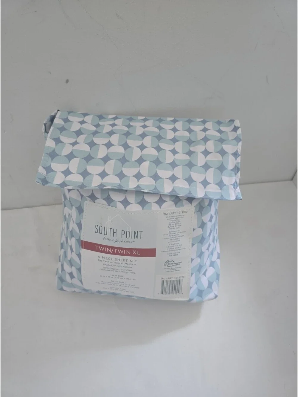 South Point Twin/Twin XL 4pc Sheet Set Blue Circles